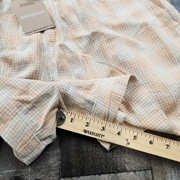 Womens Patagonia size M Medium Garden Island Shorts 3 1/2" Plaid Hemp Baggies - Picture 4 of 4